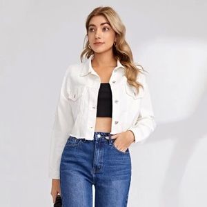 SHEIN White Denim Jacket
